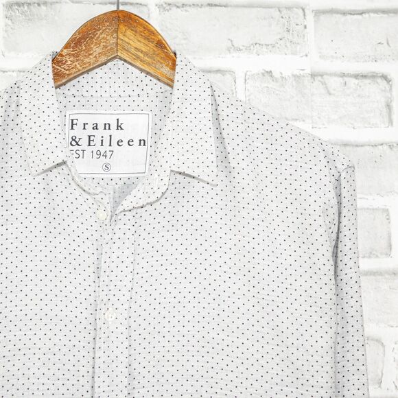 FRANK & EILEEN Button up Shirt Gray dot Print Cotton Flannel Size Small - Picture 1 of 6